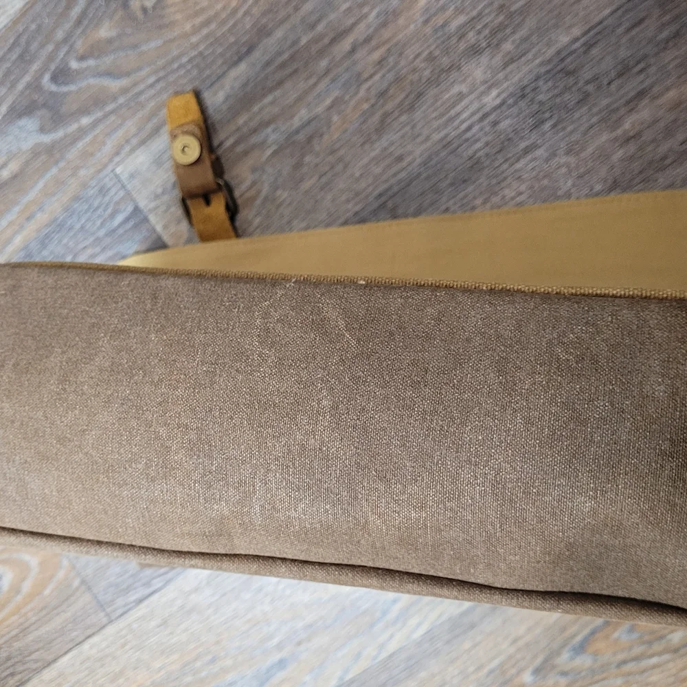 Newhey Mens Messenger Laptop Bag Waterproof Brown Canvas Leather
